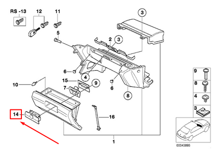 new bmw 3 compact e36 interior glove box lock latch 51161946513 1946513 original