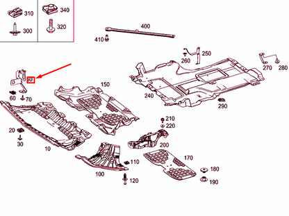 NEW MERCEDES-BENZ E W213 FRONT RIGHT UNDERTRAY BRACKET A2135240440 ORIGINAL