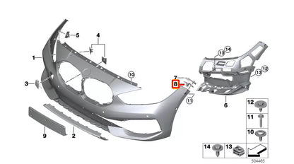 NEW BMW 1 F40 FRONT RIGHT BUMPER LOWER COVER BRACKET 51117459732 ORIGINAL