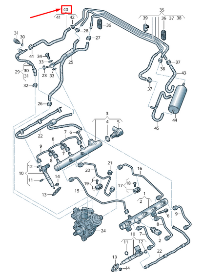 NEW AUDI Q7 4L FUEL SUPPLY HOSE 4L0130313J ORIGINAL