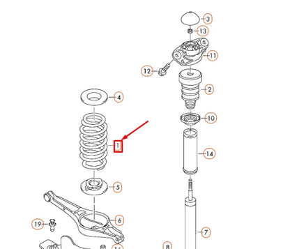 NEW AUDI A3 8P REAR COIL SPRING 8P0511115D ORIGINAL
