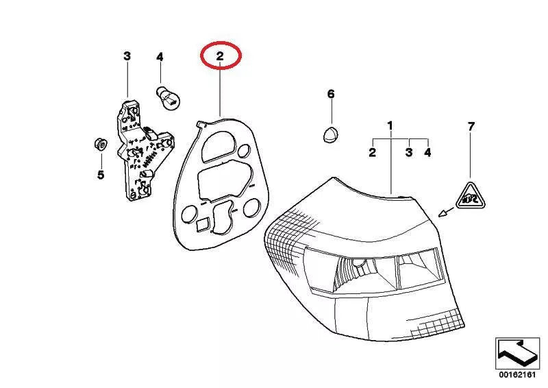NEW BMW E81 E87 E87N 3 DOORS GASKET REAR LIGHT RIGHT 7199768 63217199768