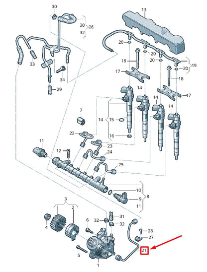 NEW VOLKSWAGEN ARTEON 3H7 HIGH PRESSURE PUMP PRESSURE PIPE 04L130321