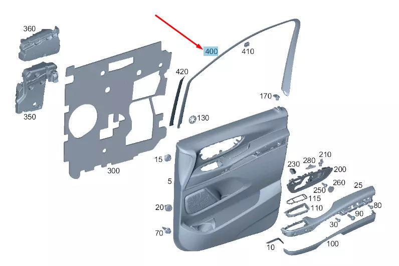 NEW MB VITO W447 FRONT LEFT DOOR WINDOW FRAME TRIM A44772700009051 ORIGINAL