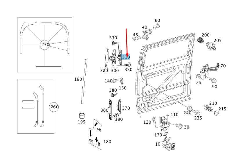 NEW MERCEDES-BENZ VITO MIXTO FURGON W639 LEFT LOCKER DOOR BOTTOM A6397580427