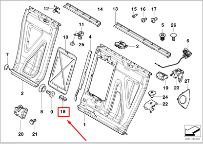 new bmw 3 e46 rear seat frame hinge 52207000334 7000334 original