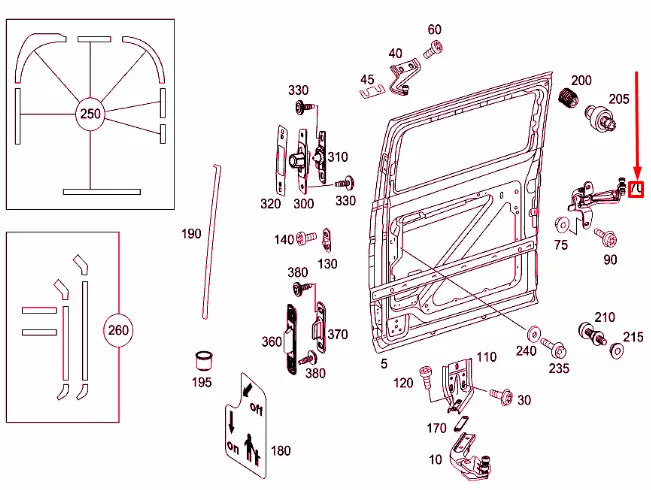 NEW MB VITO W639 SLIDING DOOR RIGHT CENTRAL ROLLER GUIDE A6397602547 ORIGINAL