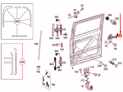 NEW MB VITO W639 SLIDING DOOR RIGHT CENTRAL ROLLER GUIDE A6397602547 ORIGINAL