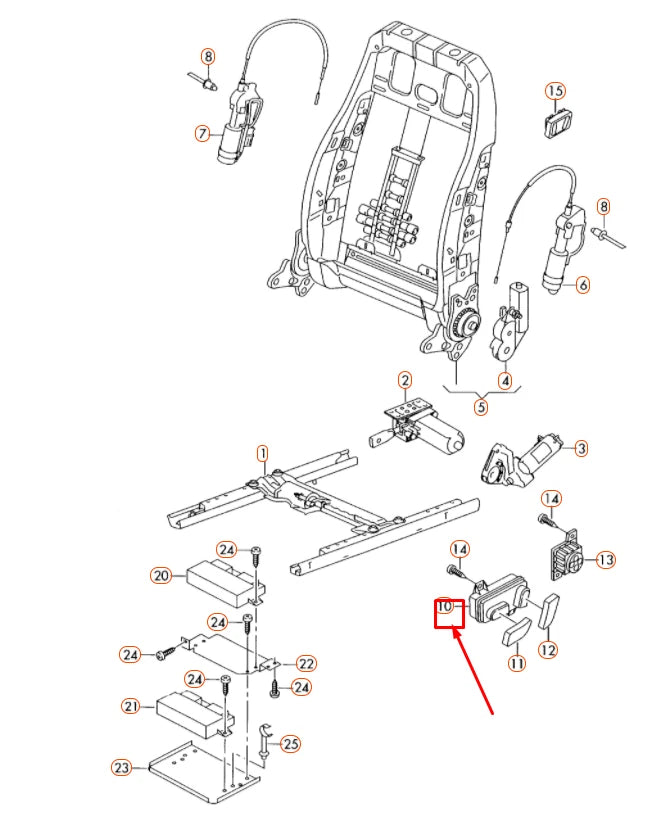 NEW AUDI Q7 4L FRONT LEFT POWER SEAT ADJUSTMENT SWITCH 4L0959747A4PK ORIGINAL