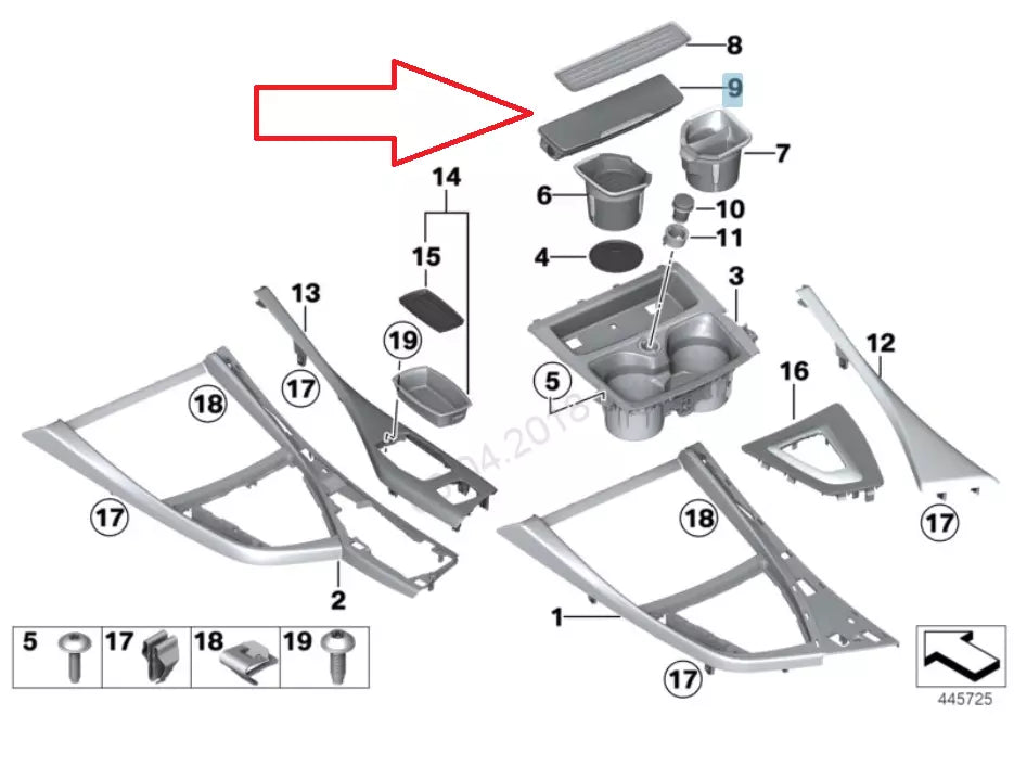 NEW BMW 1 F20 ASHTRAY WITH COVER 51169227890 9227890 2015 ORIGINAL