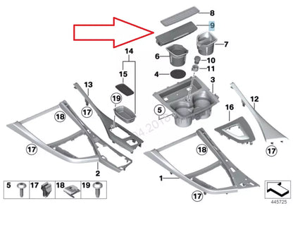 NEW BMW 1 F20 ASHTRAY WITH COVER 51169227890 9227890 2015 ORIGINAL