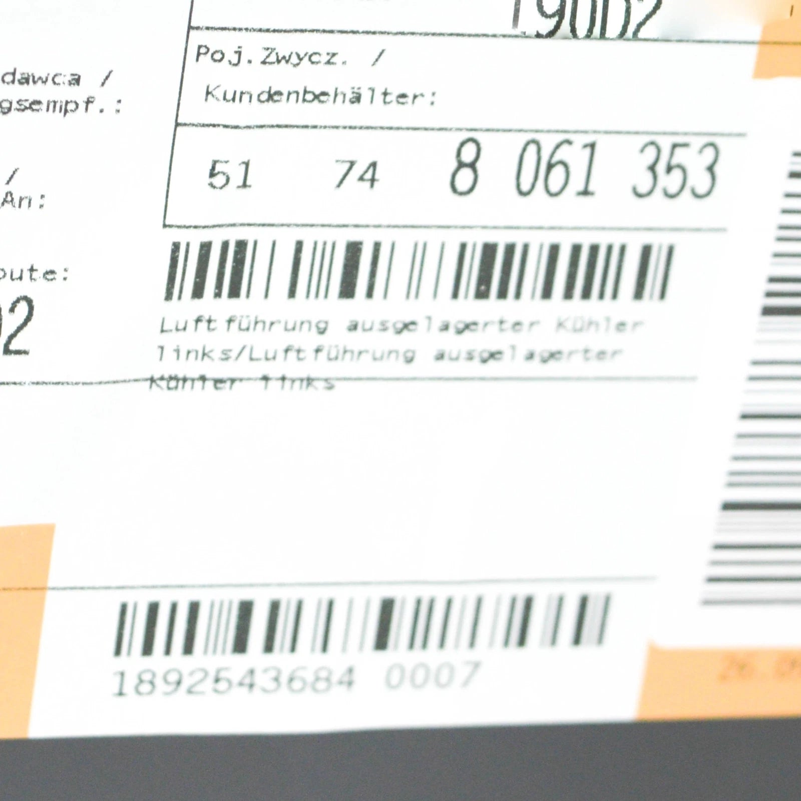 NEW BMW 2 COUPE F22 RADIATOR LEFT SIDE AIR DUCT 51748061353 2015 ORIGINAL