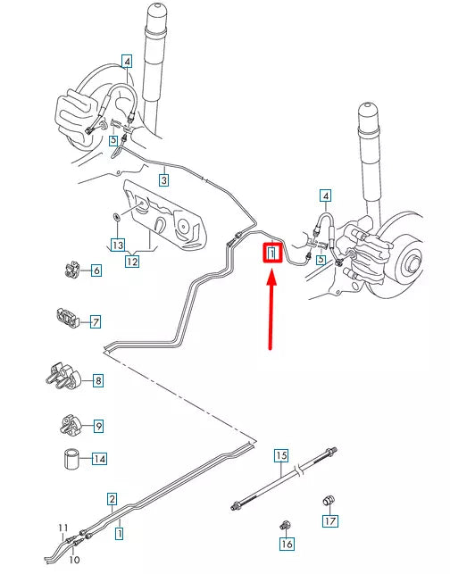 NEW VOLKSWAGEN ARTEON 3H7 REAR LEFT BRAKE LINE 3Q0614741J