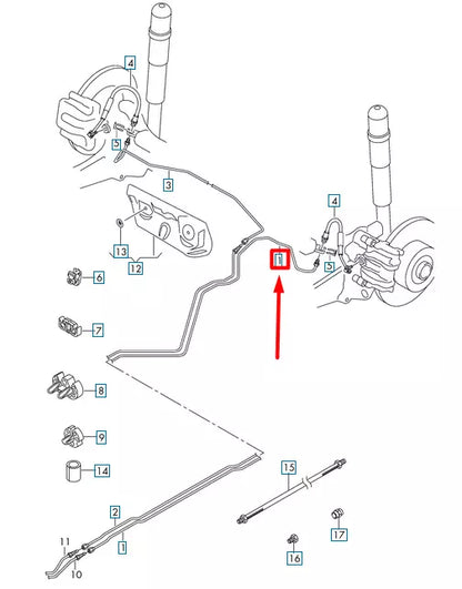 NEW VOLKSWAGEN ARTEON 3H7 REAR LEFT BRAKE LINE 3Q0614741J