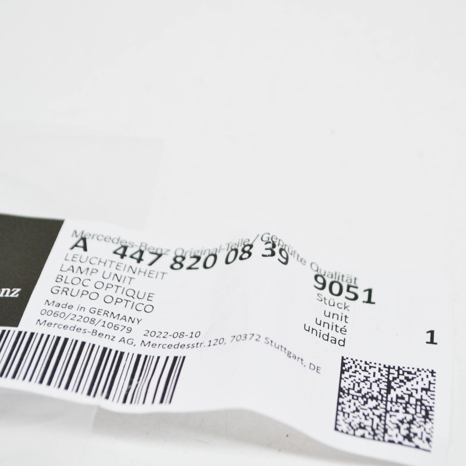 NEW MB VITO W447 INNER LEFT B-PILLAR LAMP UNIT A44782008399051 ORIGINAL