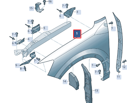 new audi q2 ga front right fender wing 81a821106 original
