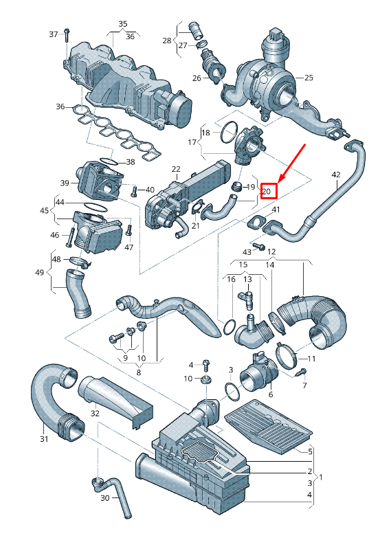 new vw golf vi 5k mk6 egr connecting pipe 03g131521aj original