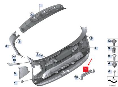 new bmw x2 f39 rear tailgate vibration absorber 51247469916 7469916 original
