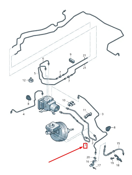 NEW AUDI A8 4H BRAKE PIPE FROM BRAKE CYLINDER TO HYDRAULICS 4H2614705D