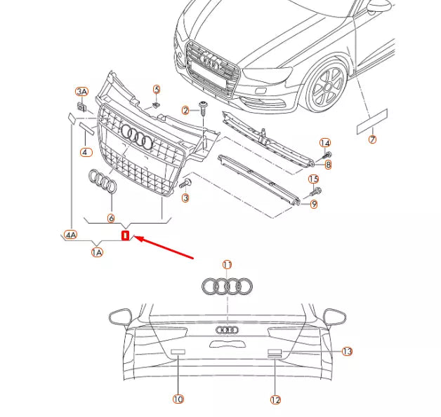 NEW AUDI A4 B8 RADIATOR GRILLE 8K0853651GT94 ORIGINAL