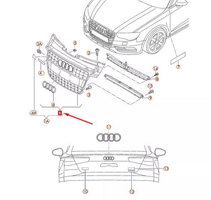 NEW AUDI A4 B8 RADIATOR GRILLE 8K0853651GT94 ORIGINAL