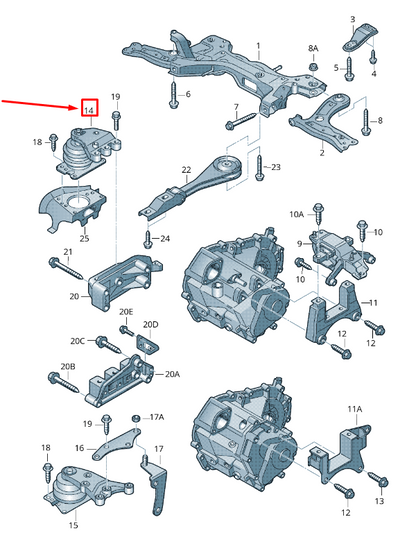 new audi a1 mk1 engine mounting 6r0199167q original