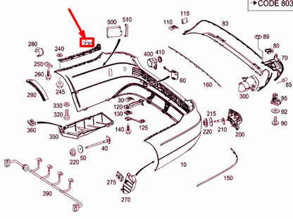 NEW MERCEDES-BENZ E W212 REAR BUMPER LEFT SIDE STABILITY A2128850763 ORIGINAL