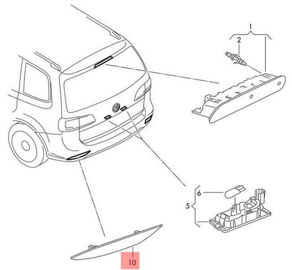 NEW VOLKSWAGEN TOURAN 1T REAR BUMPER LEFT REFLECTOR 1T0945105C 2013 ORIGINAL