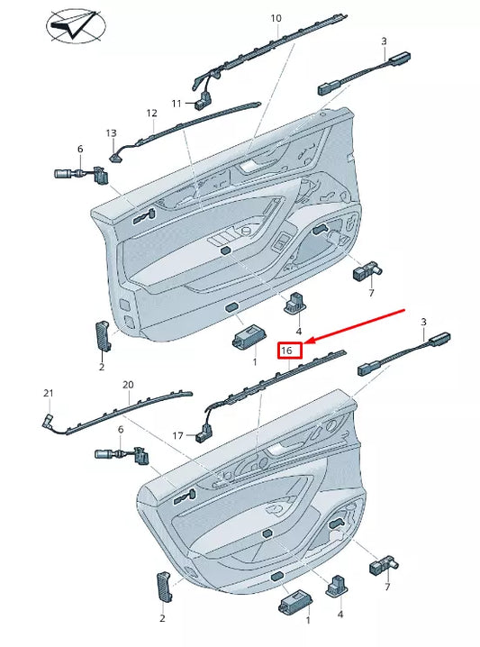 NEW AUDI A6 4A C8 REAR RIGHT DOOR FIBRE OPTIC CONDUCTOR 4K0947186