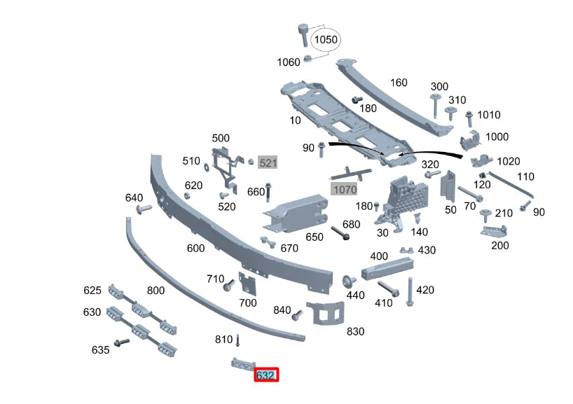 NEW MERCEDES-BENZ S W223 FRONT BUMPER REINFORCEMENT BRACING A2236225901 ORIGINAL