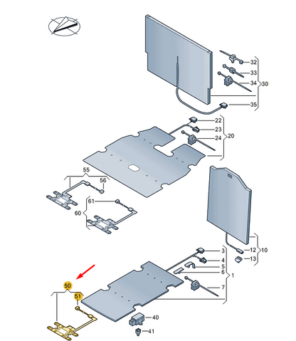 NEW VW TRANSPORTER VI T6 LEFT SEAT OCCUPIED SENSOR INLAY 7E0963553E ORIGINAL