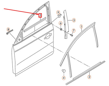 NEW AUDI A4 8K B8 FRONT LEFT INNER WINDOW SLOT SEAL TRIM 8K0837479C