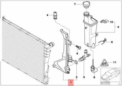 NEW BMW E46 E85 E86 RADIATOR TANK MOUNTING PLATE BRACKET 1436251 17111436251