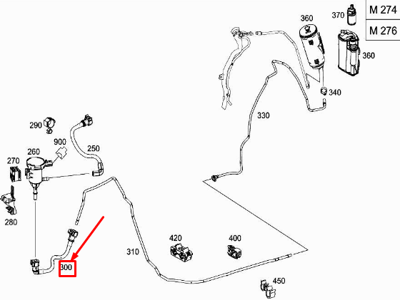 new mercedes-benz c w205 engine purge line a2134710100 original