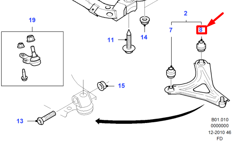 new ford mondeo mk1 front suspension rear insulator bushing 6870549 original