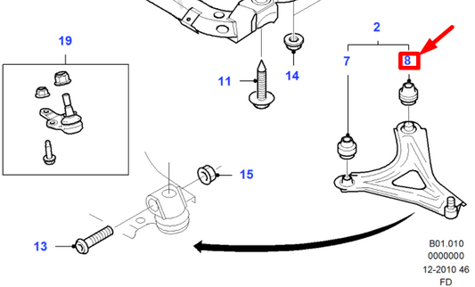new ford mondeo mk1 front suspension rear insulator bushing 6870549 original