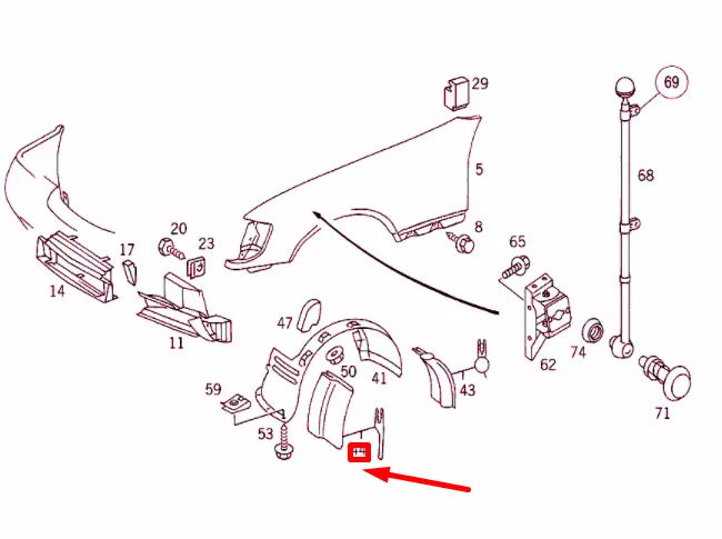 NEW MERCEDES-BENZ S W140 FRONT WHEEL ARCH LINER FENDER SEAL A1406981998 ORIGINAL