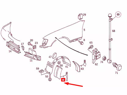 NEW MERCEDES-BENZ S W140 FRONT WHEEL ARCH LINER FENDER SEAL A1406981998 ORIGINAL