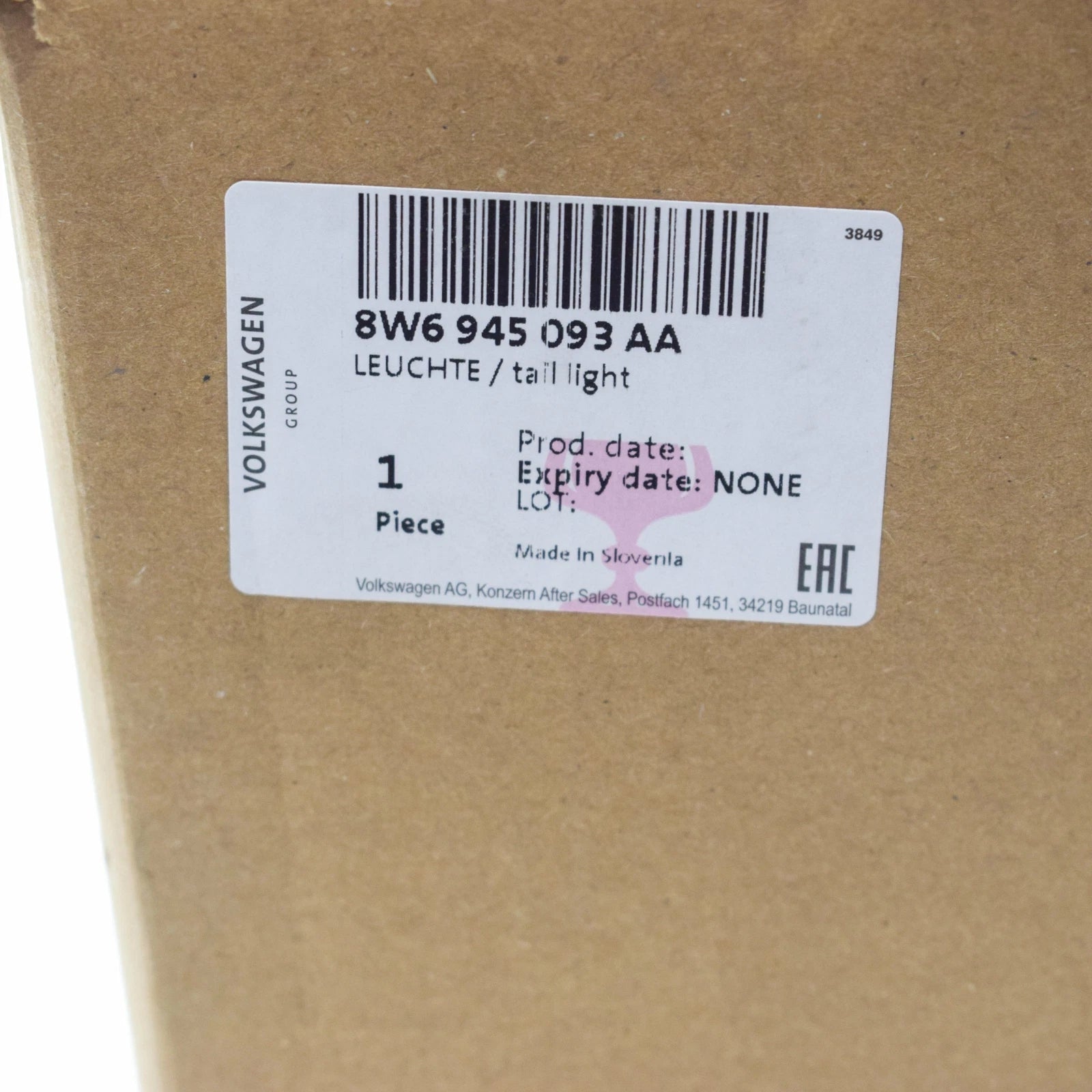 NEW AUDI A5 8W6 REAR LEFT INNER LED TAILLIGHT 8W6945093AA ORIGINAL