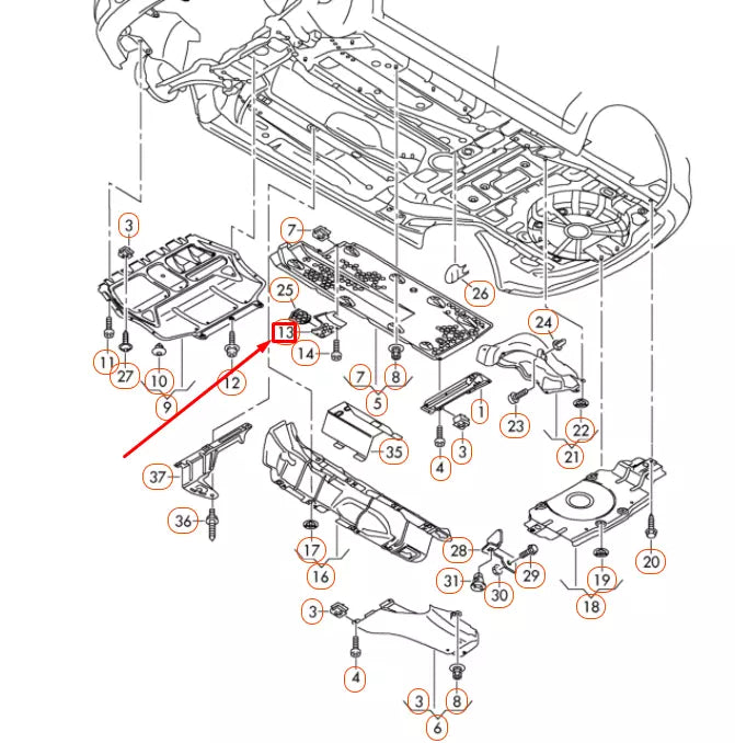 NEW AUDI A3 8P FRONT RIGHT UNDERBODY COVER 1K0825272A ORIGINAL
