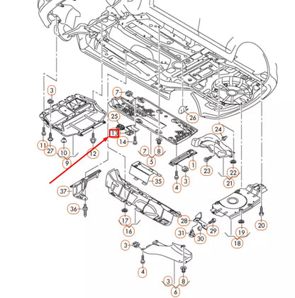 NEW AUDI A3 8P FRONT RIGHT UNDERBODY COVER 1K0825272A ORIGINAL