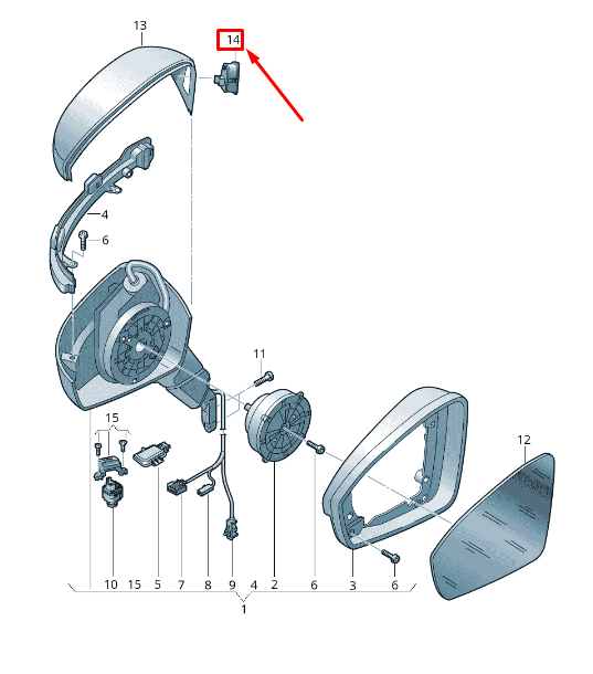 new vw tiguan ad1 right exterior mirror lane change assist lhd 5na949146