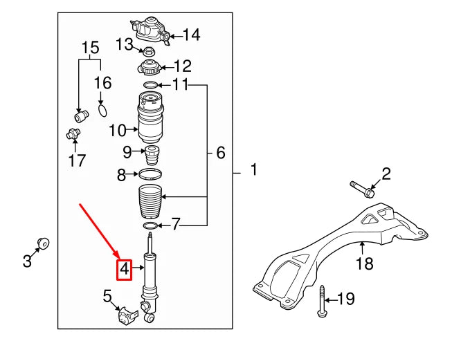 NEW AUDI Q7 4L REAR RIGHT SHOCK ABSORBER 7L8513028N ORIGINAL