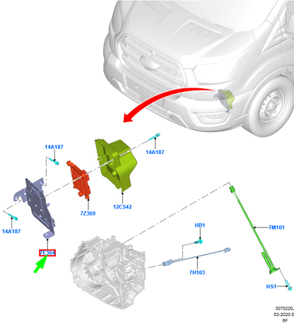 new ford transit custom mk1 transmission module bracket 2110097 original