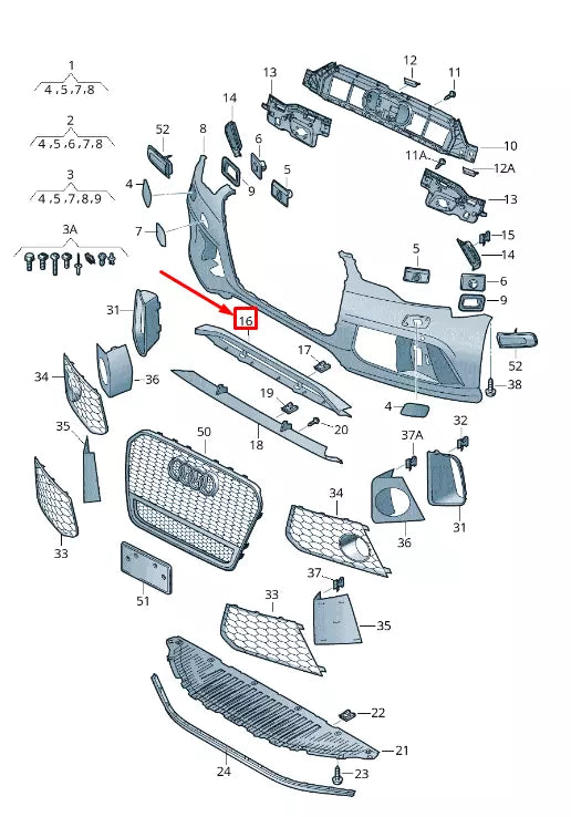 NEW AUDI RS7 SPORTBACK 4G FRONT BUMPER PULL STRAP 4G8807899C