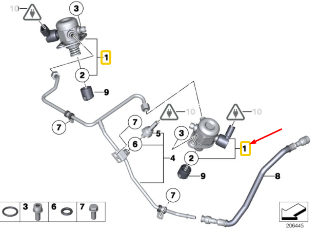 new bmw 7 f01 high pressure pump 8604234 13518604234 original