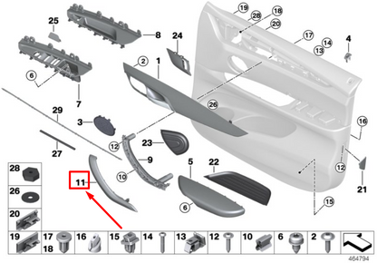 new bmw x5 f15 front left interior handle cover 51417484557 7484557 original