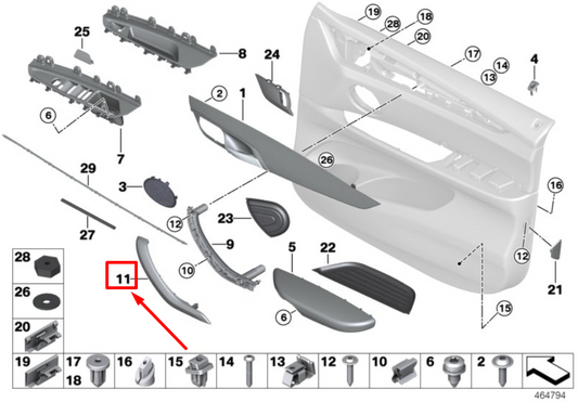 new bmw x5 f15 front left interior handle cover 51417484557 7484557 original
