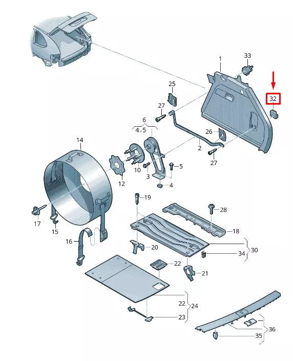 NEW VW TOUAREG 7P MK2 REAR SPARE WHEEL BRACKET 7P6810574
