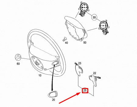 NEW MB S W221 AMG STEERING WHEEL PADDLE SHIFTER SET A2212670046 ORIGINAL